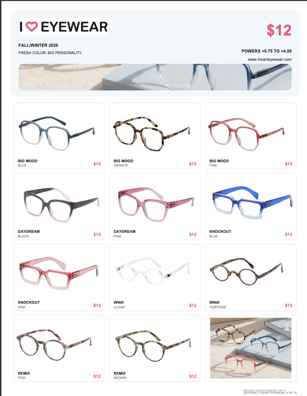 I Heart Eyewear Catalog Supplement 2025-2026