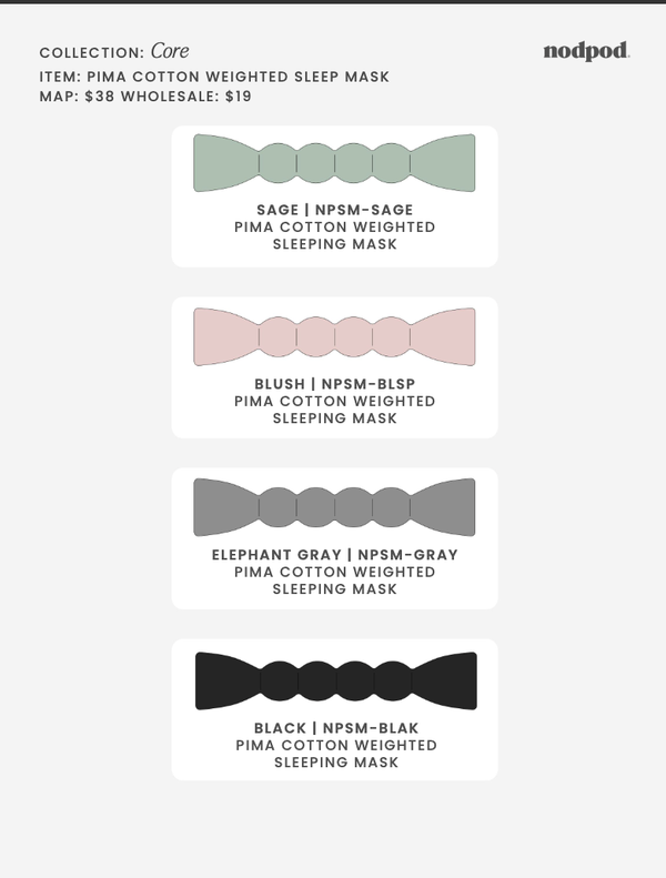 Nodpod Fall Winter Line Sheet