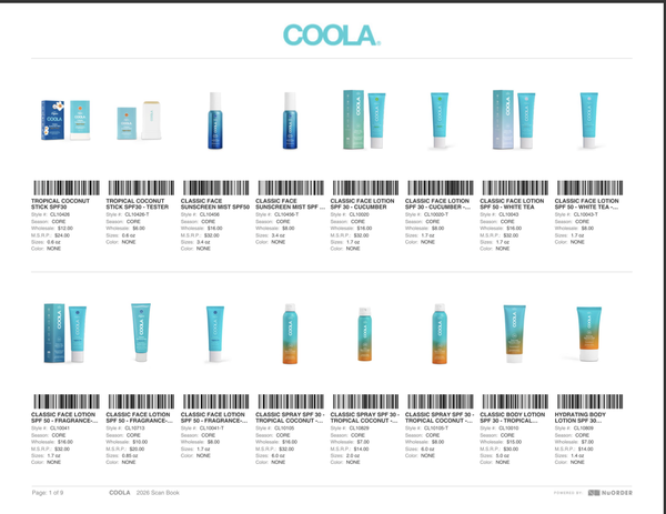 COOLA PRODUCTS Coola 2026 Scan Book
