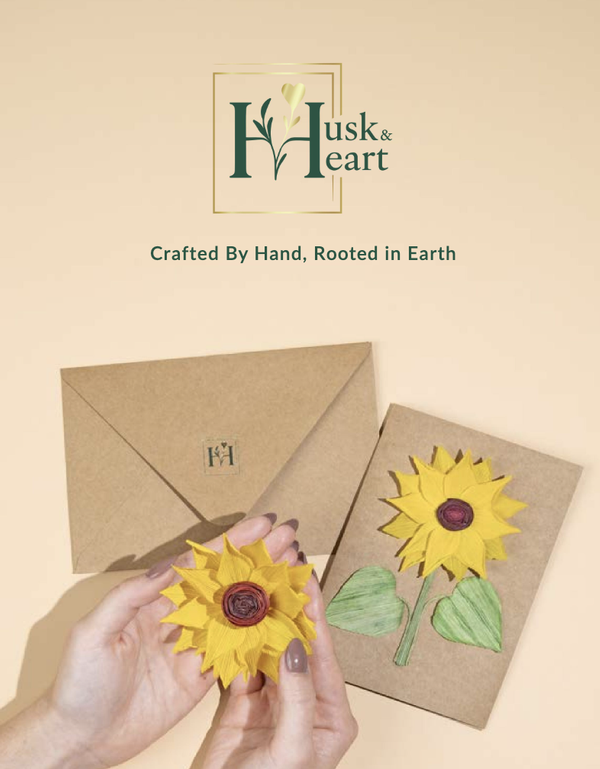 Quilling Card Husk Heart